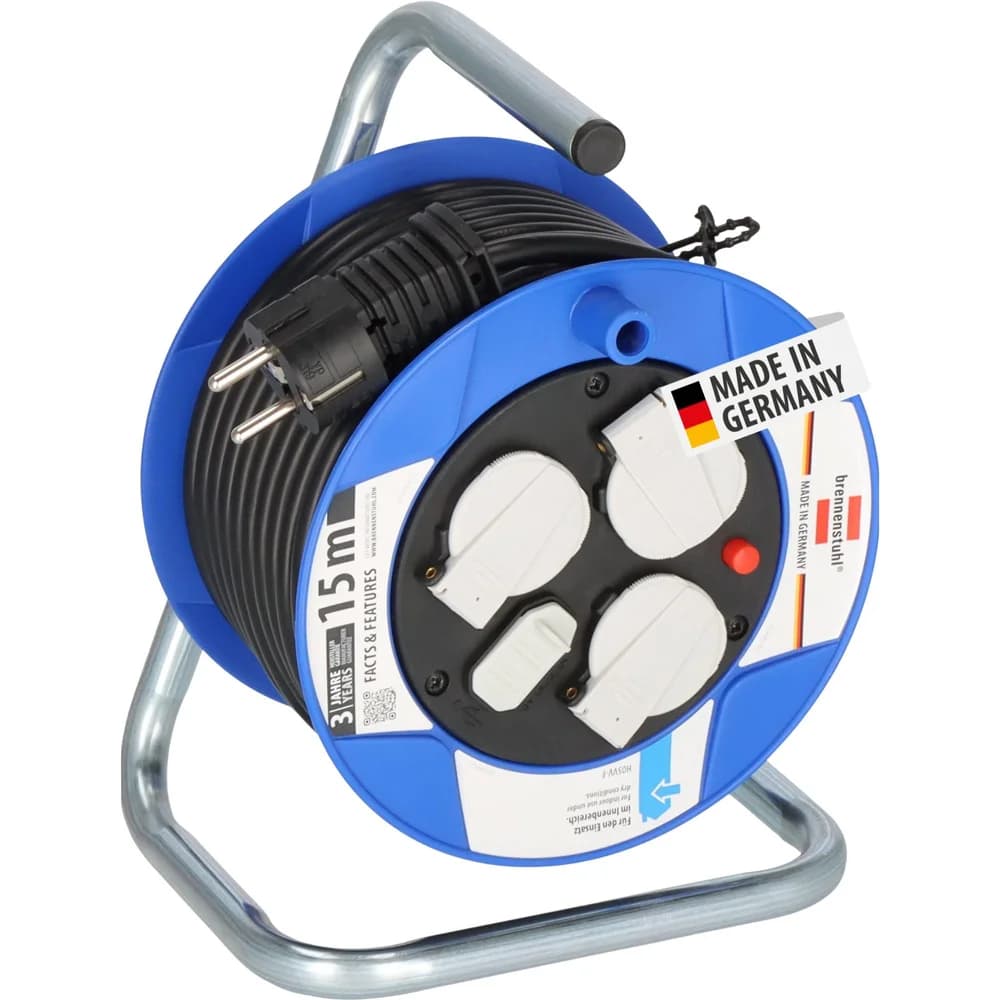 Garant Kompakt Kabeltrommel mit USB-Ladefunktion 15m H05VV-F3G1,5
