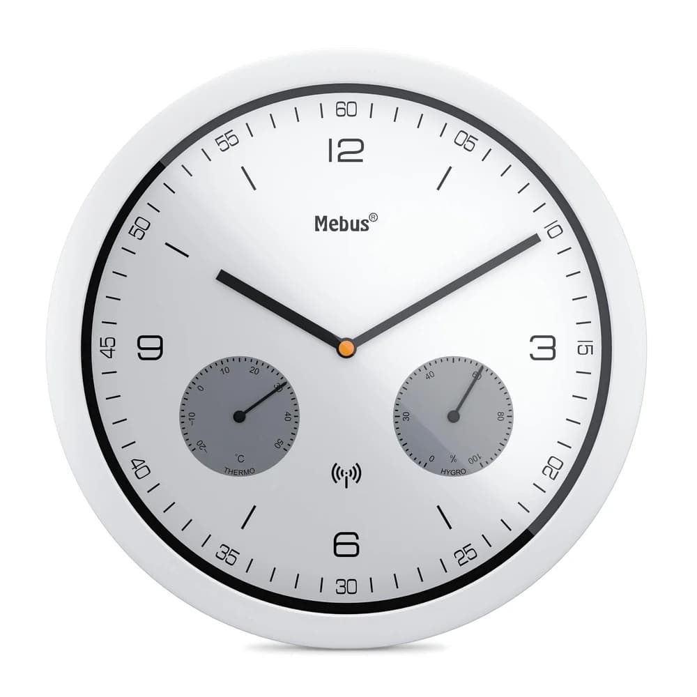 Mebus 52826 weiß Funk-Wanduhr