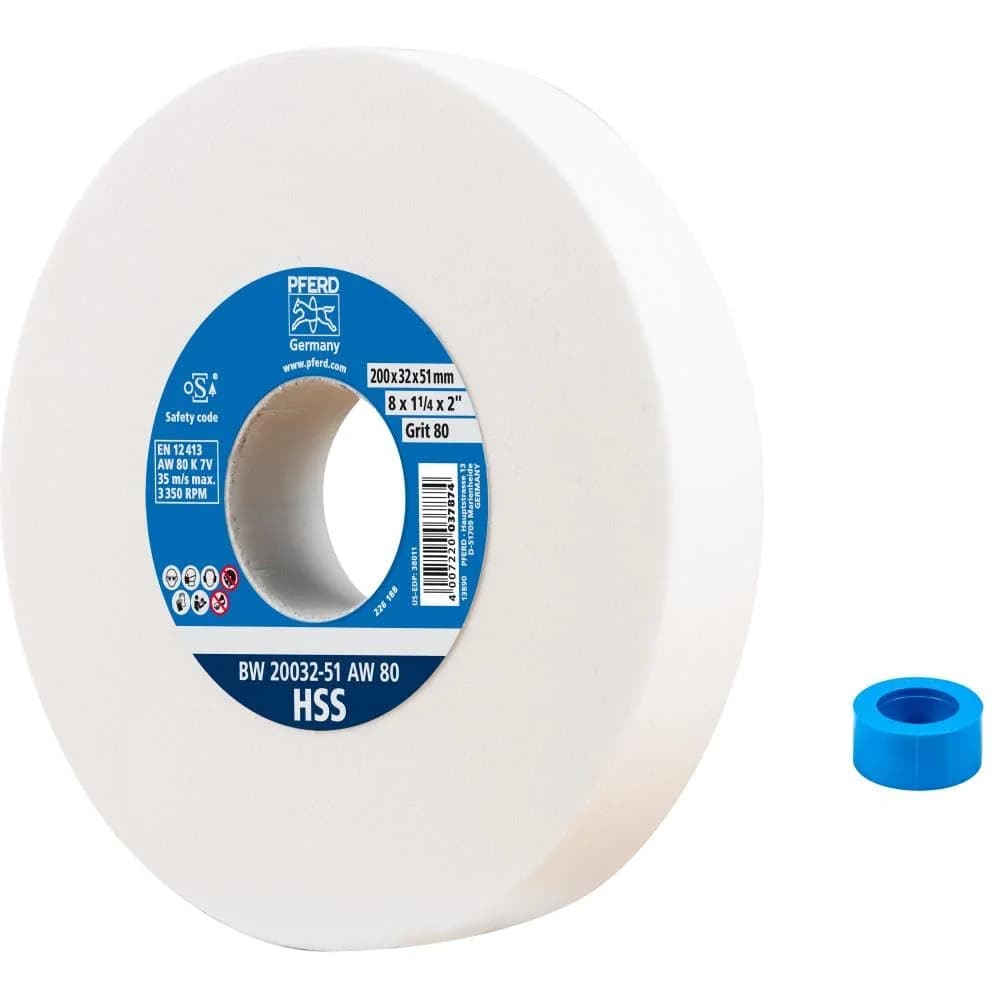PFERD TOOLS Schleifbockscheibe Ø 200x32 mm Bohrung-Ø 51 mm A80 zum Schärfen von HSS-Bohrern