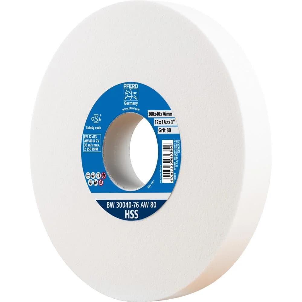 PFERD TOOLS Schleifbockscheibe Ø 300x40mm Bohrung-Ø 76 mm A80 zum Schärfen von HSS-Bohrern