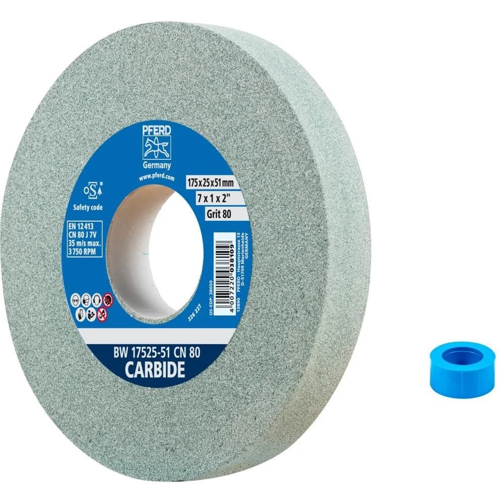 PFERD TOOLS Schleifbockscheibe Ø 175x25 mm Bohrung-Ø 51 mm SiC80 für harte Materialien z.B. Hartmetall
