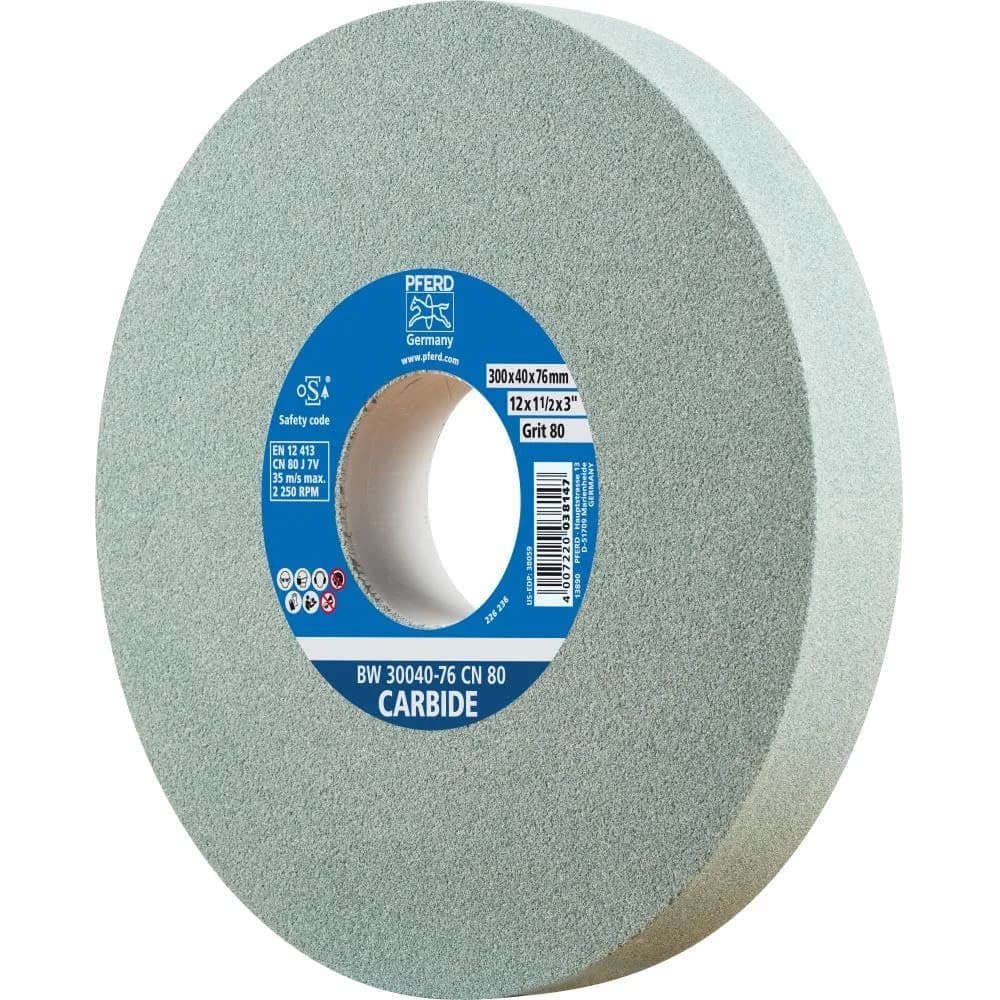 PFERD TOOLS Schleifbockscheibe Ø 300x40mm Bohrung-Ø 76 mm SiC80 für harte Materialien z.B. Hartmetall