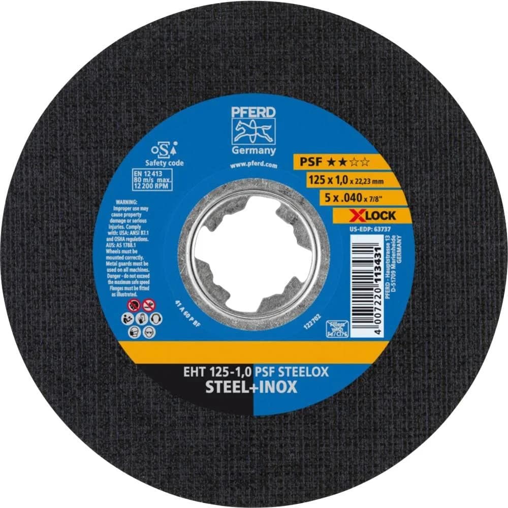PFERD TOOLS Trennscheibe EHT 125x1,0mm X-LOCK gerade Universallinie PSF STEELOX für Stahl/Edelstahl (10)