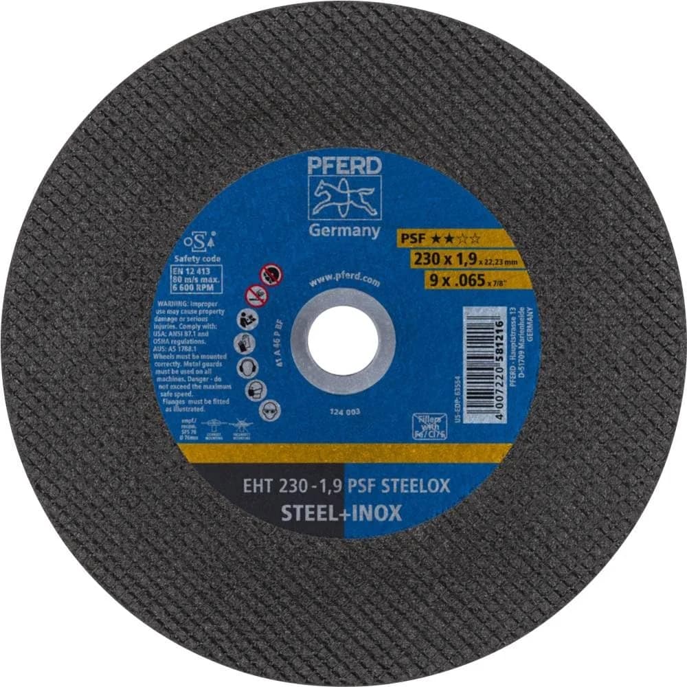 PFERD TOOLS Trennscheibe EHT 230x1,9x22,23 mm gerade Universallinie PSF STEELOX für Stahl/Edelstahl