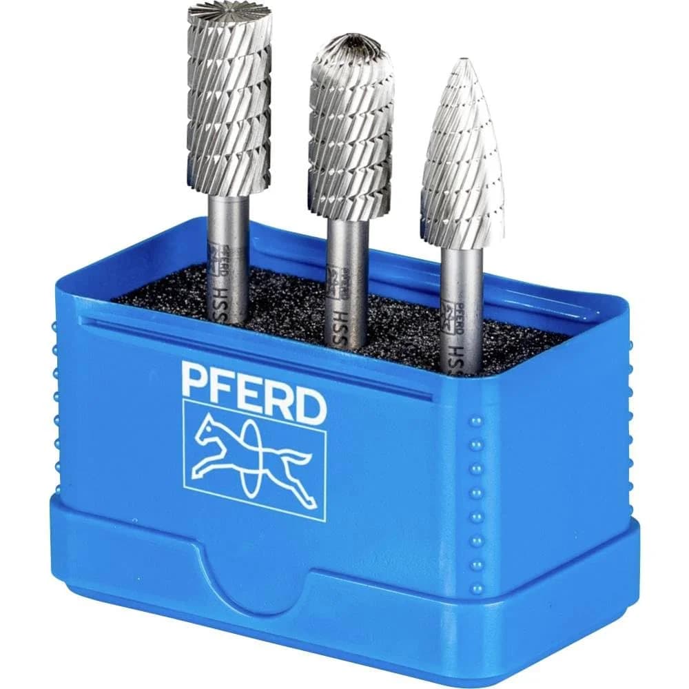 PFERD 22900811 - Frässtift Set, 3-tlg, Zahnung 3, Ø 12mm, Schaft-Ø 6mm