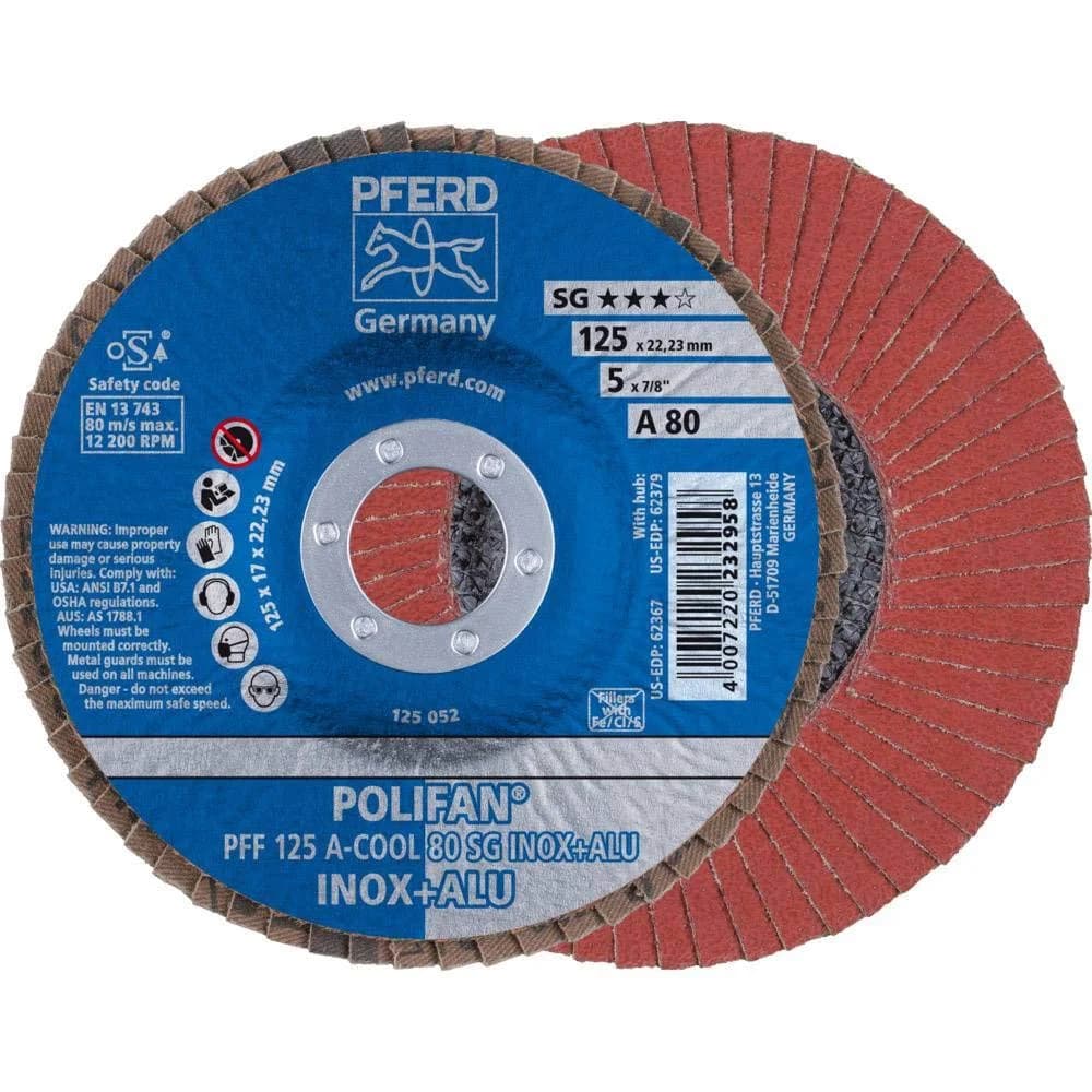 PFERD Fächerschleifscheibe gerade 125mm A 80 SG-COOL