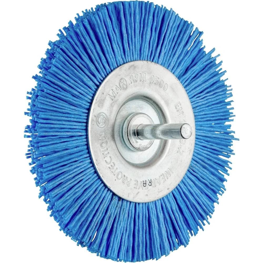 PFERD TOOLS Rundbürste ungezopft RBU Ø 100mm Schaft-Ø 6 mm BLUE-Filament-Ø 1,10mm Korn 180 Bohrmaschinen