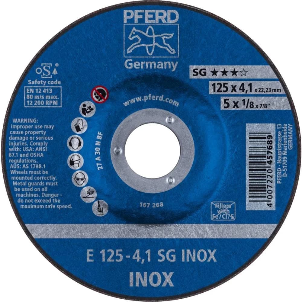 Pferd Schruppscheibe gekröpft für V2A A30NSG 125x4,1mm