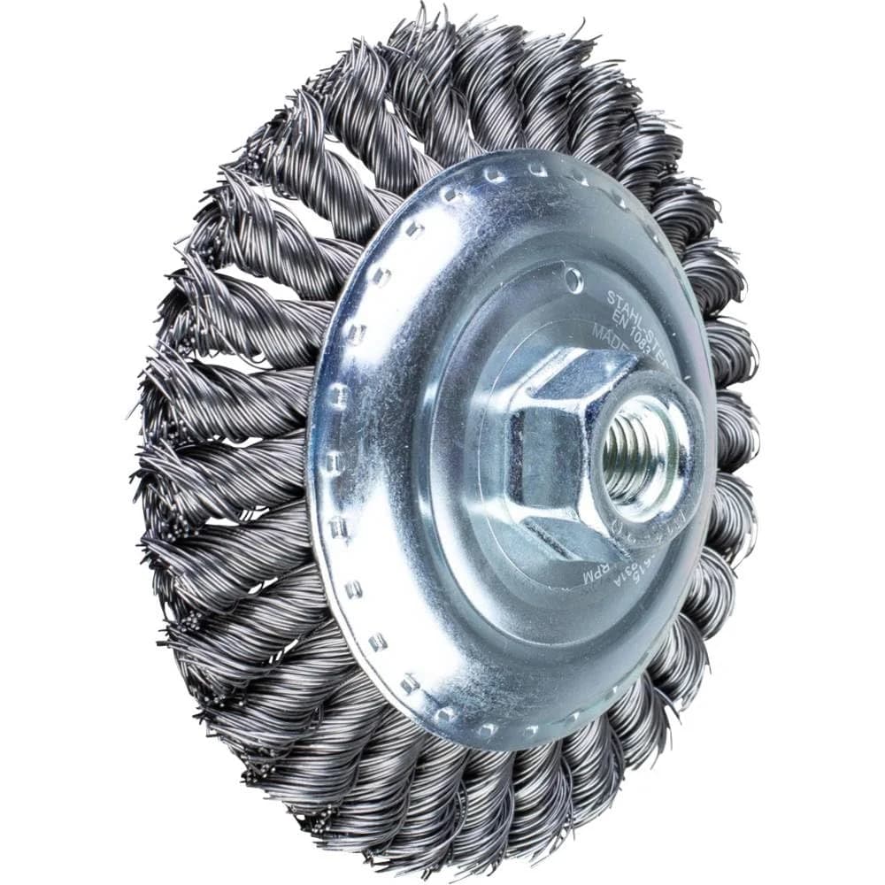Pferd Schleifaufsatz ürste gezopft KBG Ø 125 x 15 mm M14 Stahl-Draht-Ø