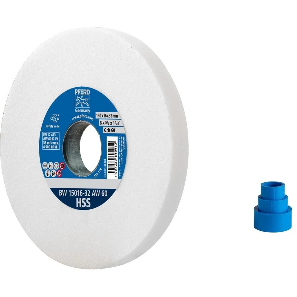 PFERD TOOLS Schleifbockscheibe Ø 150x16 mm Bohrung-Ø 32 mm A60 zum Schärfen von HSS-Bohrern