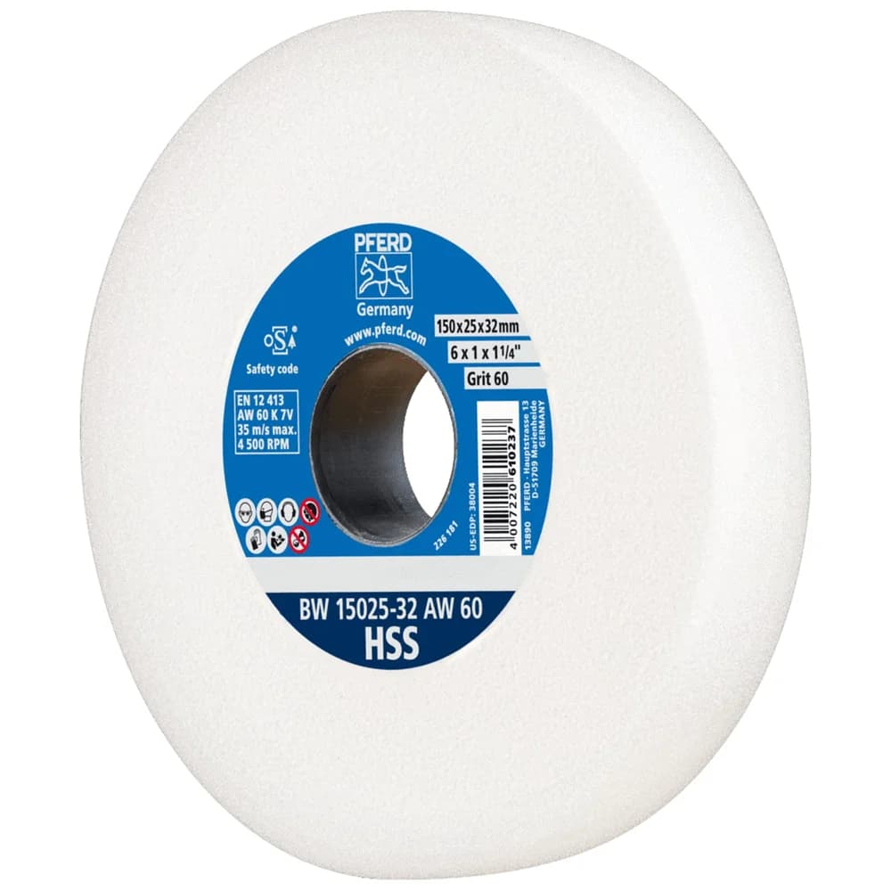 PFERD TOOLS Schleifbockscheibe Ø 150x25 mm Bohrung-Ø 32 mm A60 zum Schärfen von HSS-Bohrern