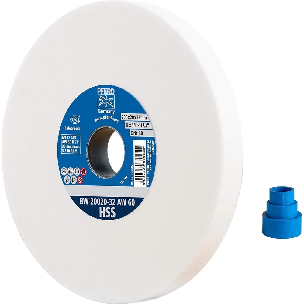 PFERD TOOLS Schleifbockscheibe Ø 200x20mm Bohrung-Ø 51 mm A60 zum Schärfen von HSS-Bohrern