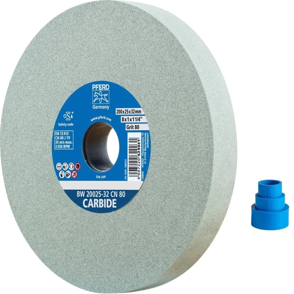 PFERD TOOLS Schleifbockscheibe Ø 200x25 mm Bohrung-Ø 51 mm SiC120 für harte Materialien z.B. Hartmetall
