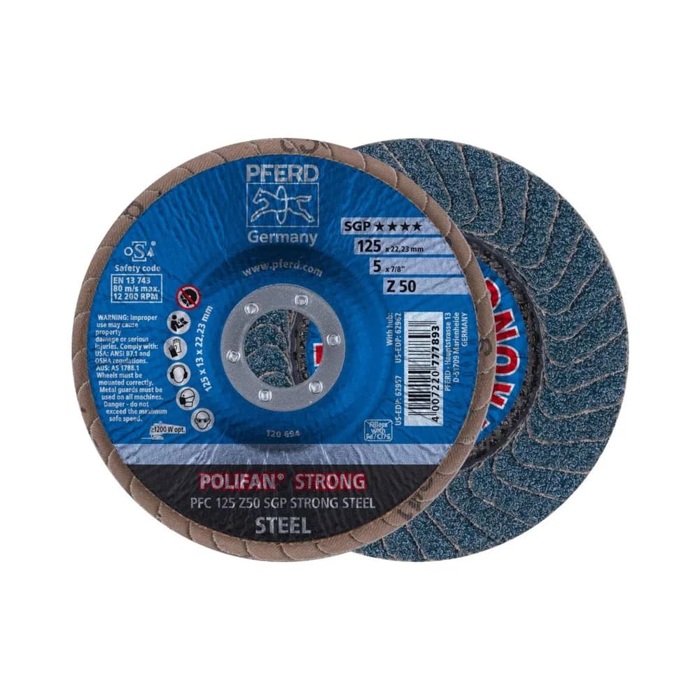 PFERD Fächerscheibe POLIFAN Z SGP STRONG STEEL Ø 125 mm Körnung 50 konisch - 67788125