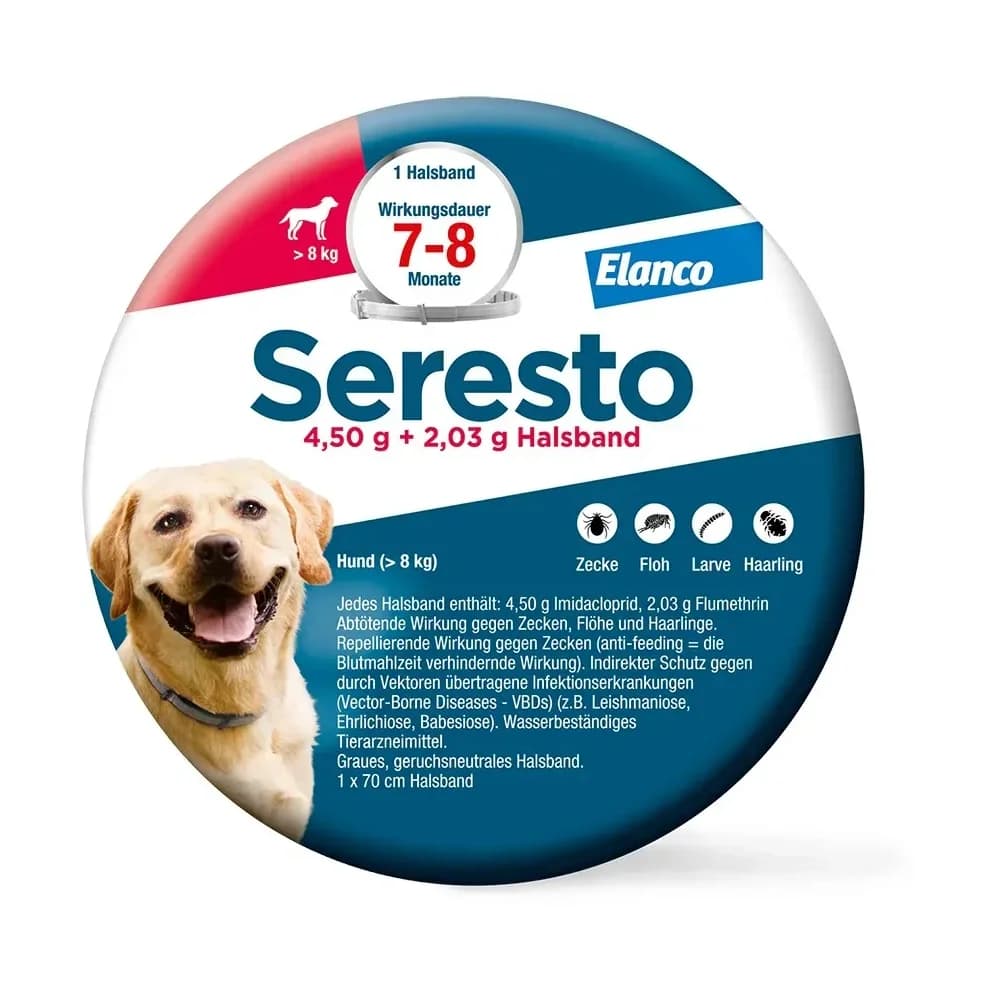 SERESTO 4.5+2.03 HUND AB 8KG 1 St Halsband
