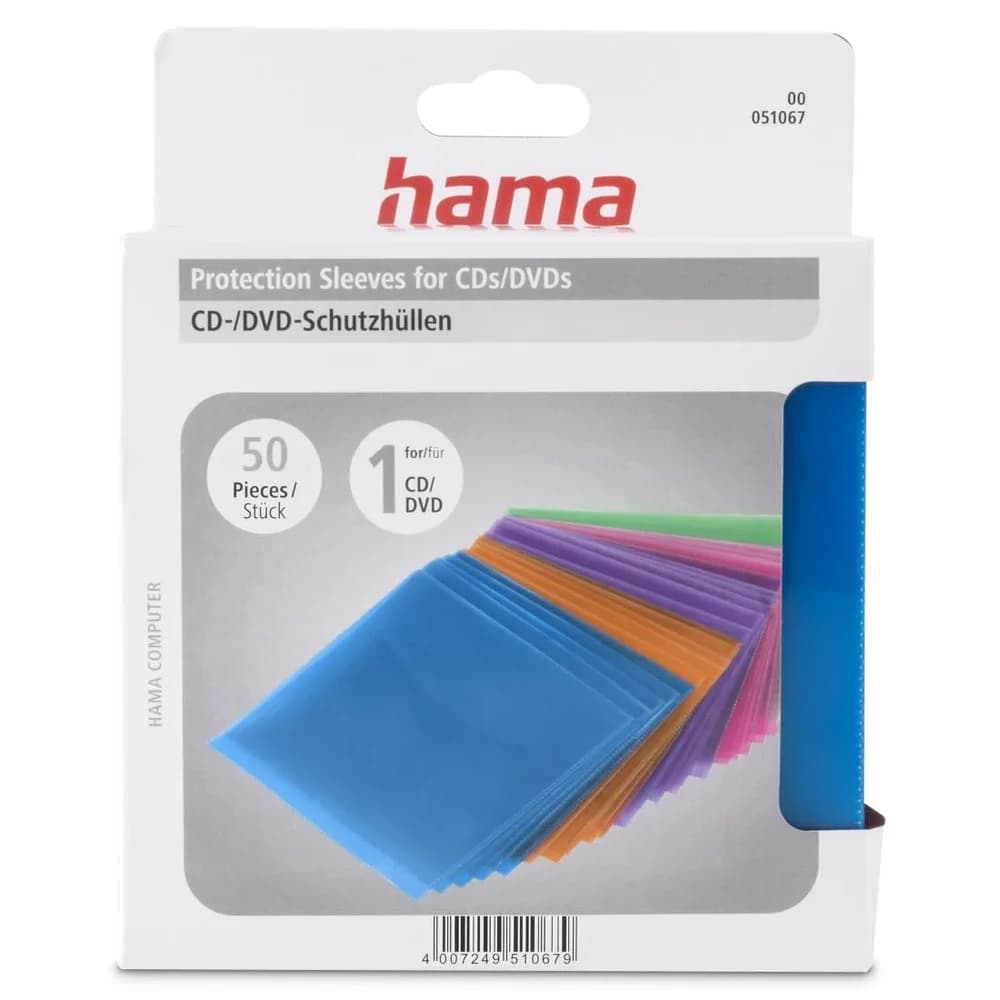 Hama CD/DVD/Blu-ray-Schutzhüllen - 50 Stück (farbig) mehrfarbig, 13.5x18.5 cm