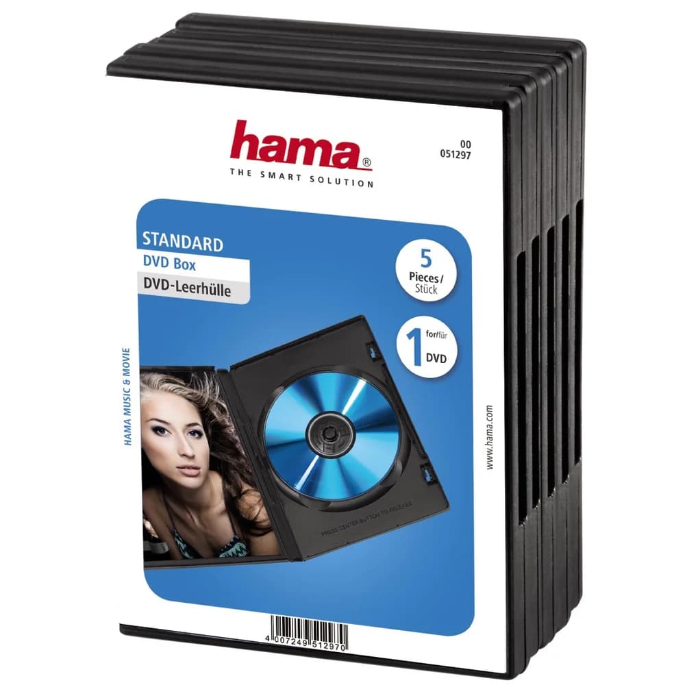 Hama DVD-Leerhülle 5er-Pack schwarz 51297