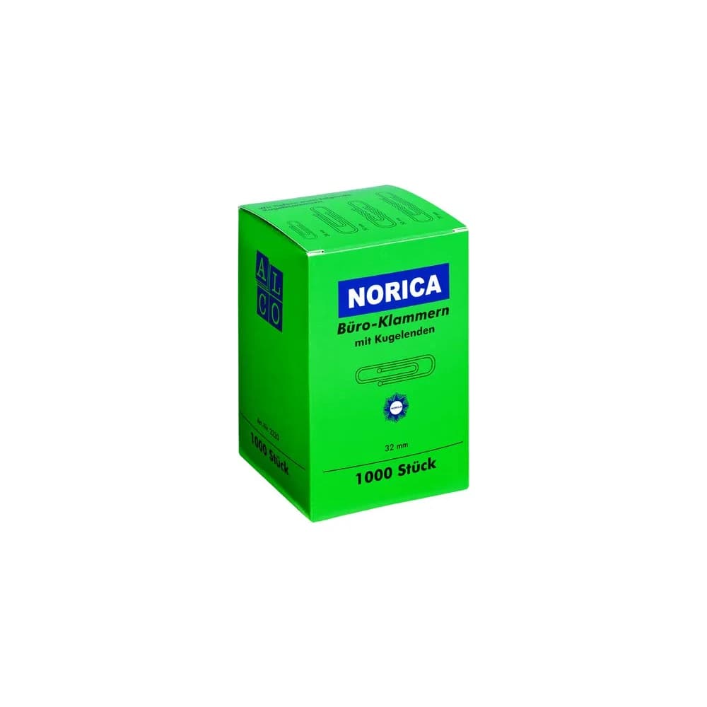 Norica Büroklammern 32mm glatt, silberfarben, 1000 Stück silber