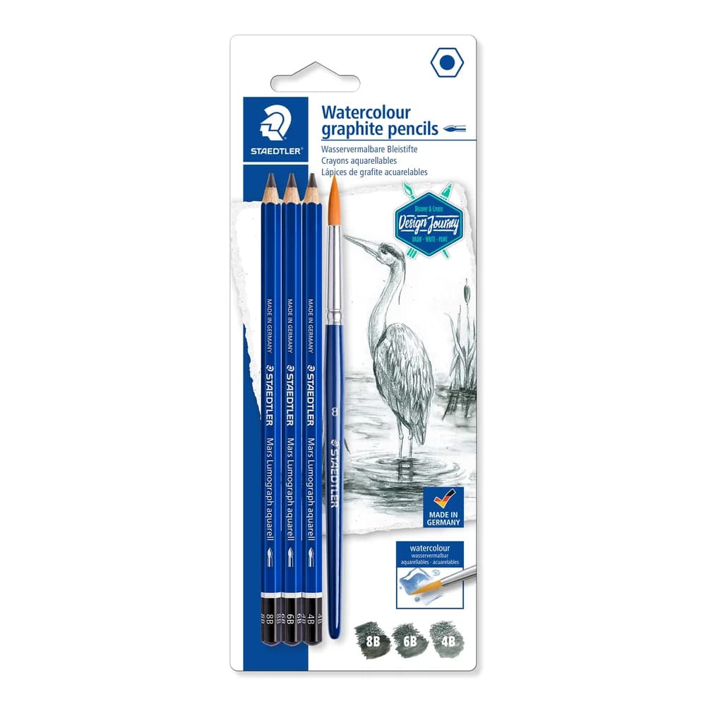 STAEDTLER Bleistift Watercolour Bleistifte, 4 Stück blau