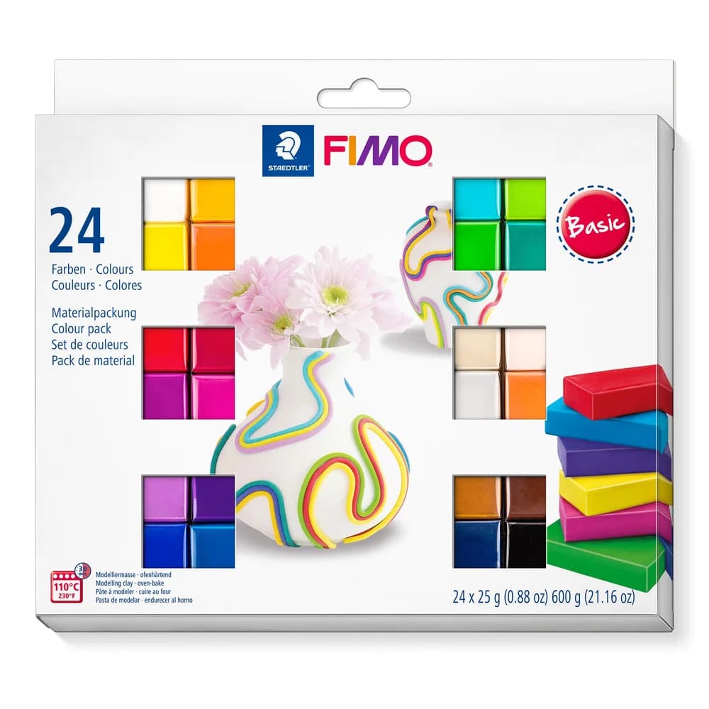 STAEDTLER Modelliermasse STAEDTLER FIMO Modelliermasse Soft Basic 24x25g