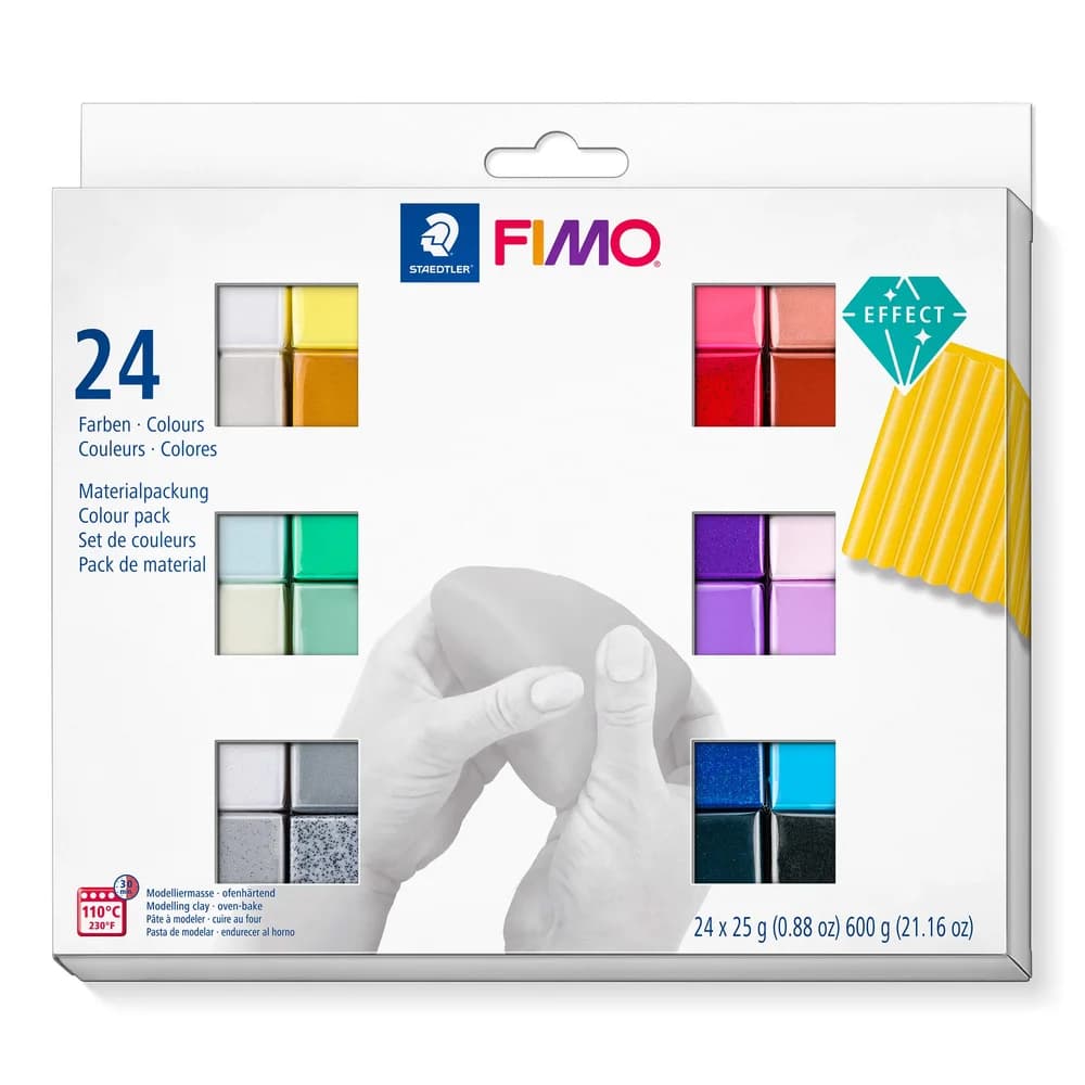 STAEDTLER Modelliermasse FIMO® effect, 500 g, sortiert 24 FIMO Halbblöcke a 25 g