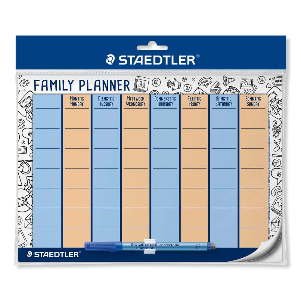 STAEDTLER Familienkalender STAEDTLER Lumocolor Familienplaner mit Stift 30x20cm