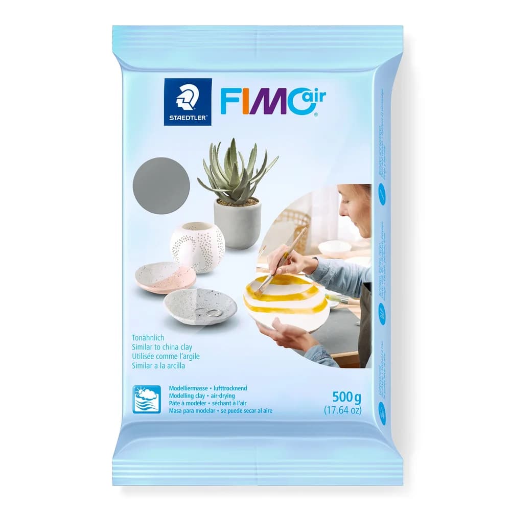 STAEDTLER FIMOair 8100 lufttrocknende Modelliermasse Einzelprodukt grau, 500g