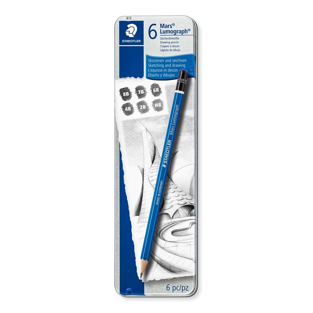 STAEDTLER Bleistift Mars Lumograph 19 Härtegrade Metalletui