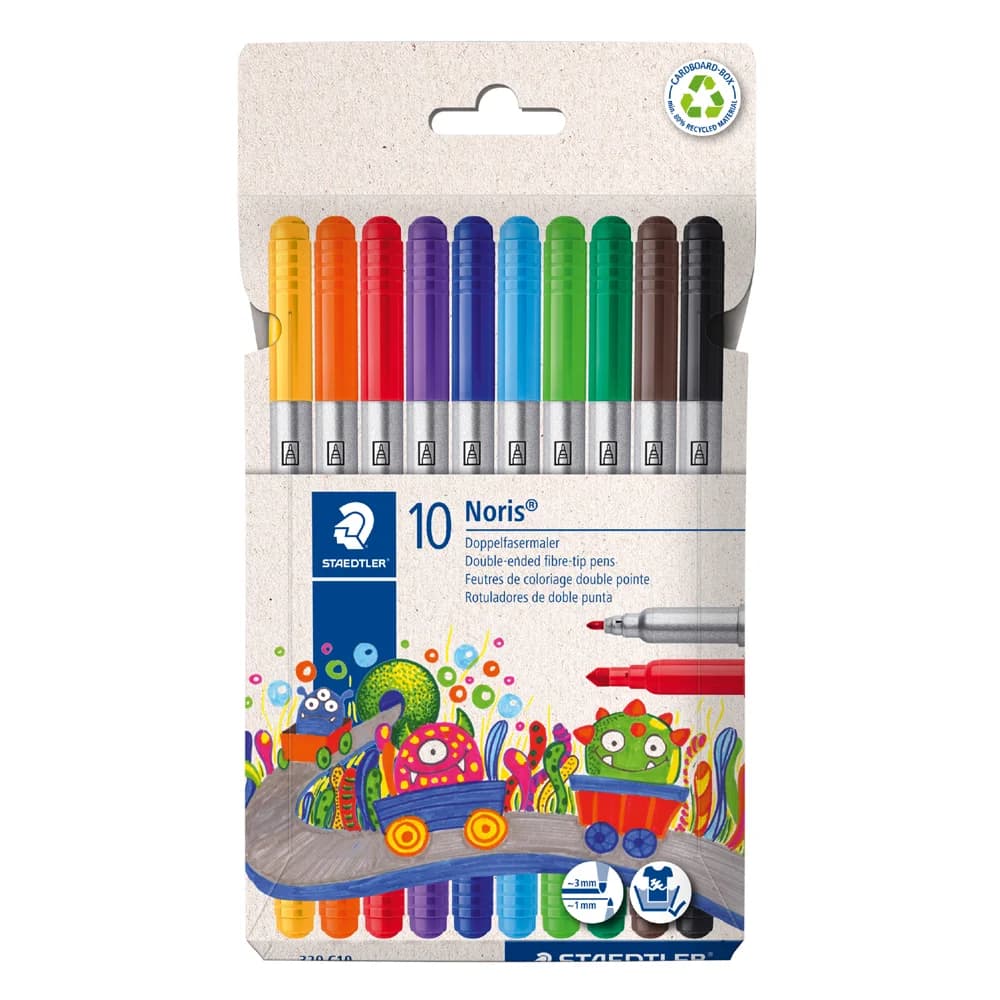 STAEDTLER Noris Club Fasermaler mit Doppelspitze 10er Pack retail