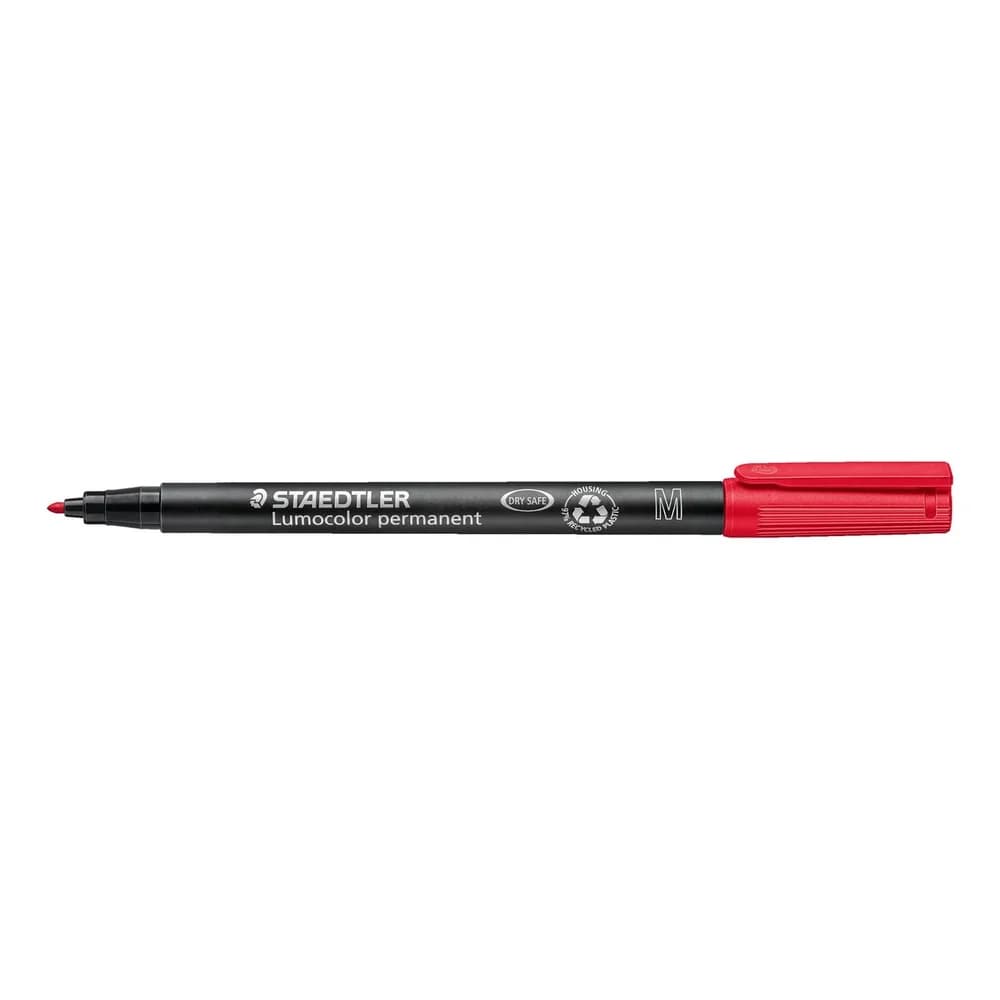 STAEDTLER Lumocolour 317 Permanent Marker Mittel Rundspitze Rot 10 Stück