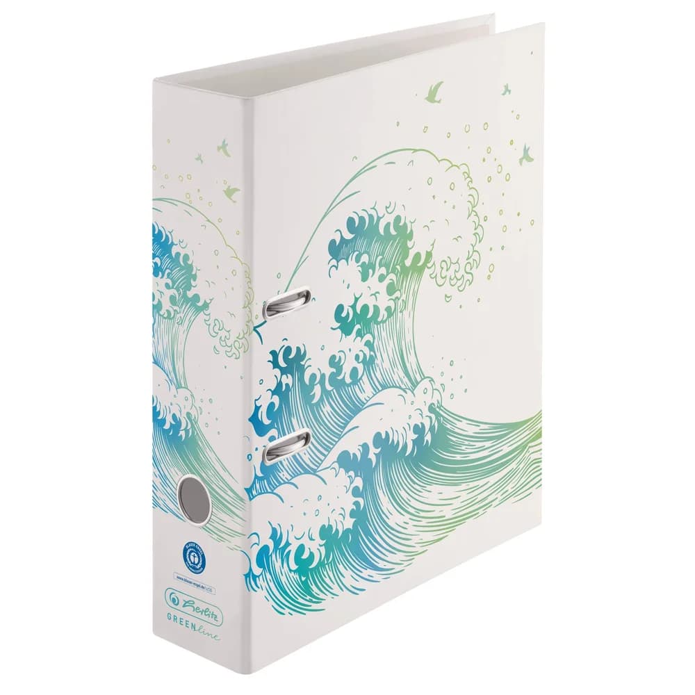 Herlitz Aktenordner Motivordner maX.file A4 8cm Greenline Welle