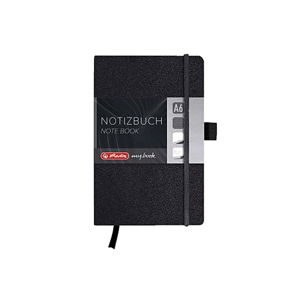 Herlitz 10789444, Monochromatisch, Schwarz, A6, 96 Blätter, Matt, 80 g/m2