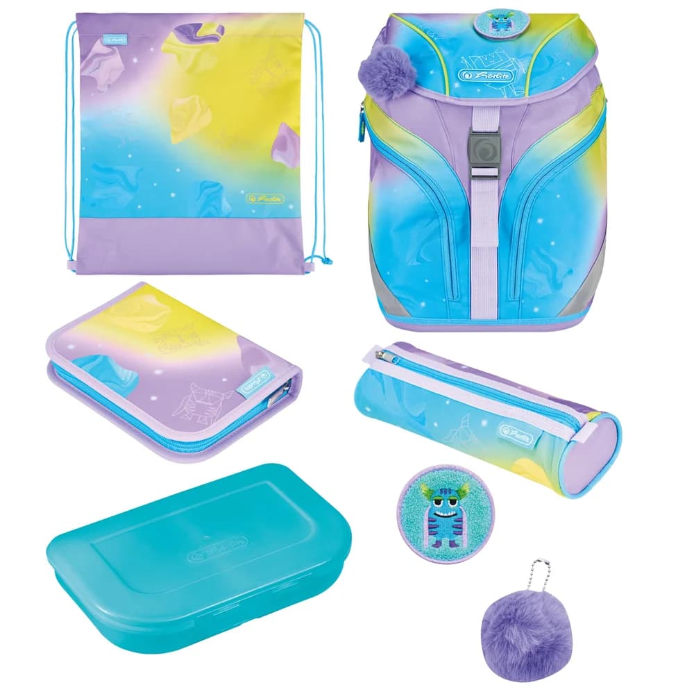 Herlitz Grundschulrucksack SoftLight GREENline Little Monste - Blau