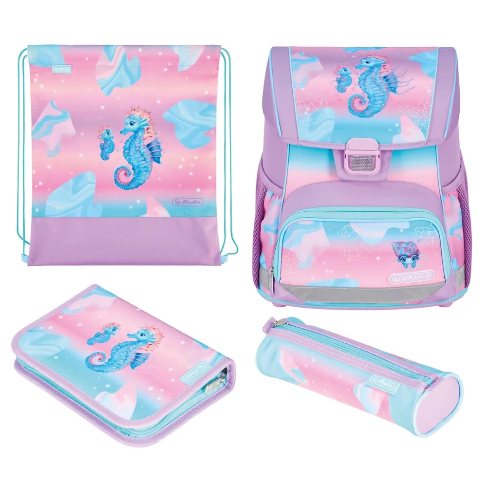 Herlitz Schulranzen-Set »Loop Plus Ocean Lights« grün, 31x37x22 cm