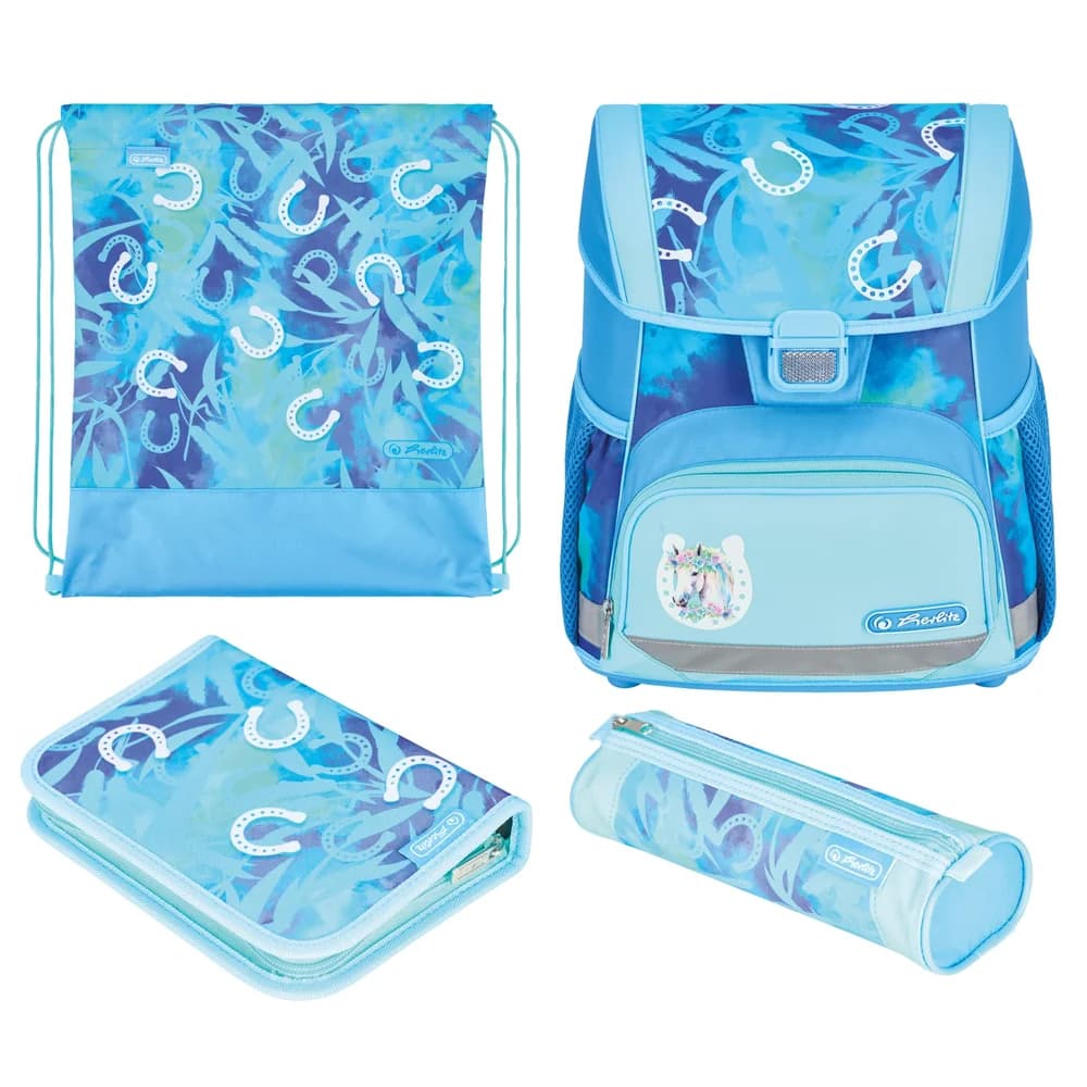 Herlitz Schulranzen Set Loop Plus 10-teilig 2025 Mädchen Lucky Horse blau