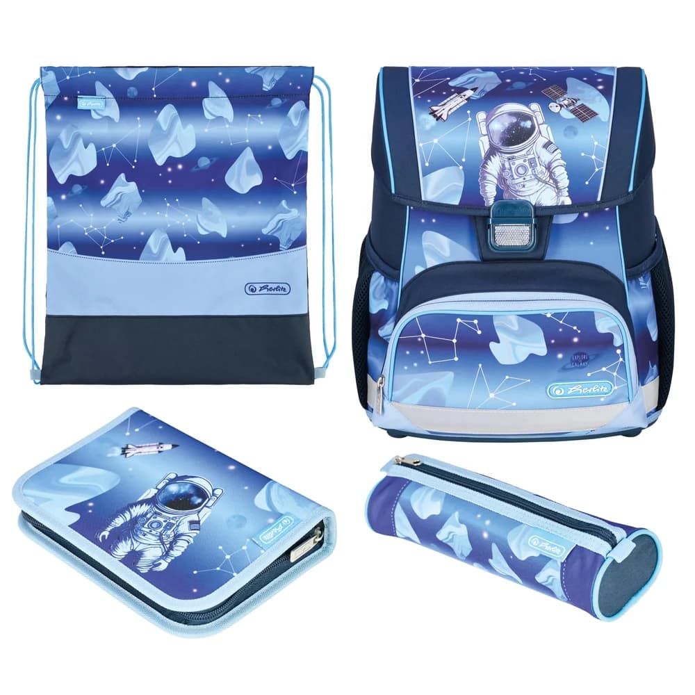 Herlitz Schulranzen-Set »Loop Plus Cosmic Explorer« grün, 31x37x22 cm