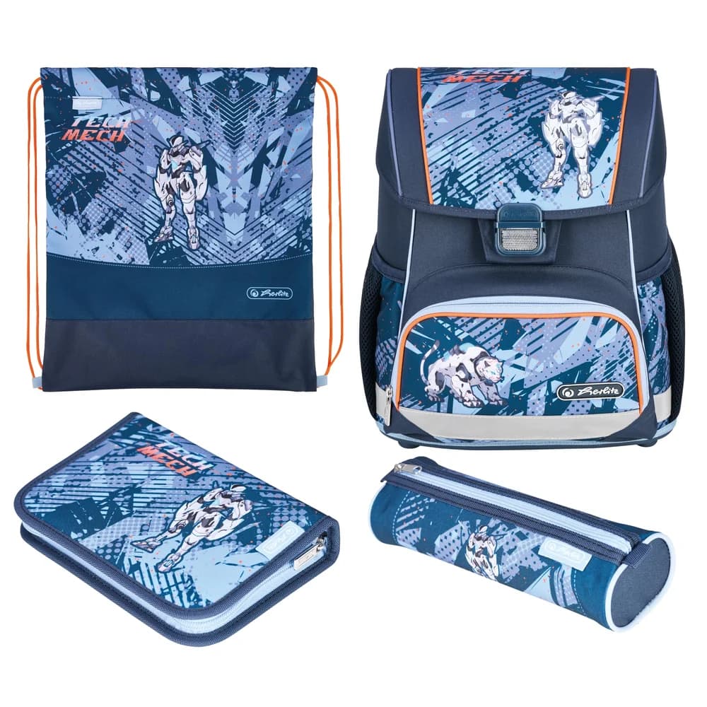Herlitz Schulranzen-Set »Loop Plus TechMech« grün, 31x37x22 cm