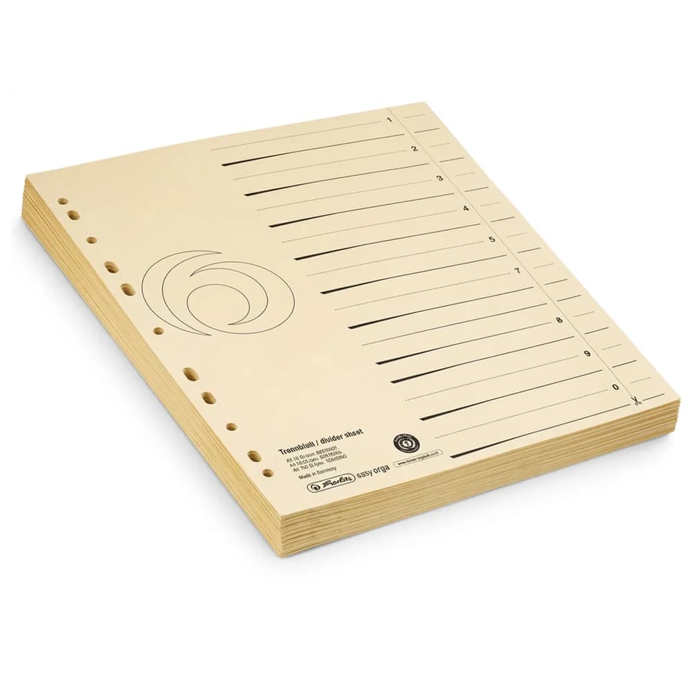 Herlitz 5970009 Trennblatt Karton Braun 50 Stück(e)