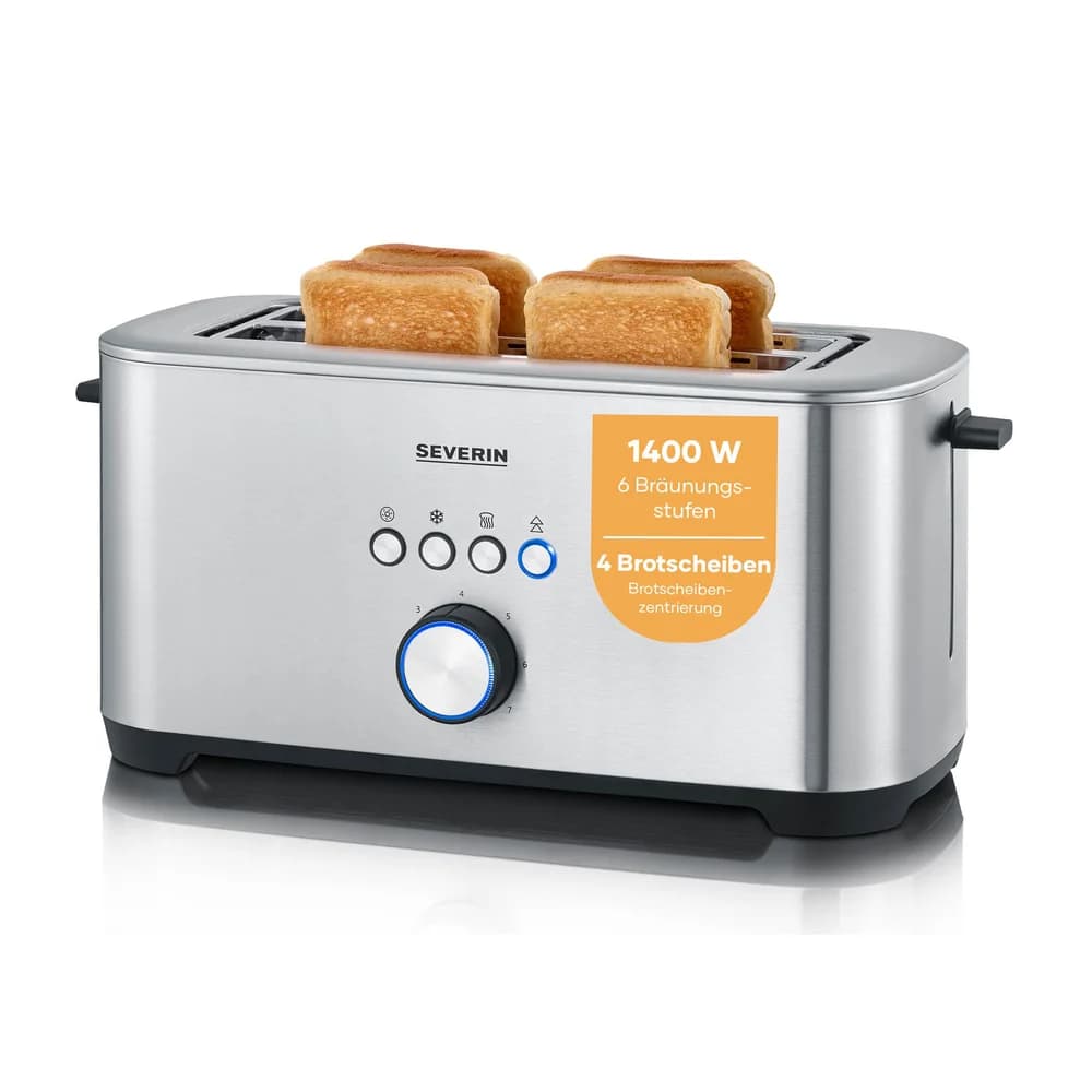 Severin Toaster AT 2621, 1400 W silberfarben