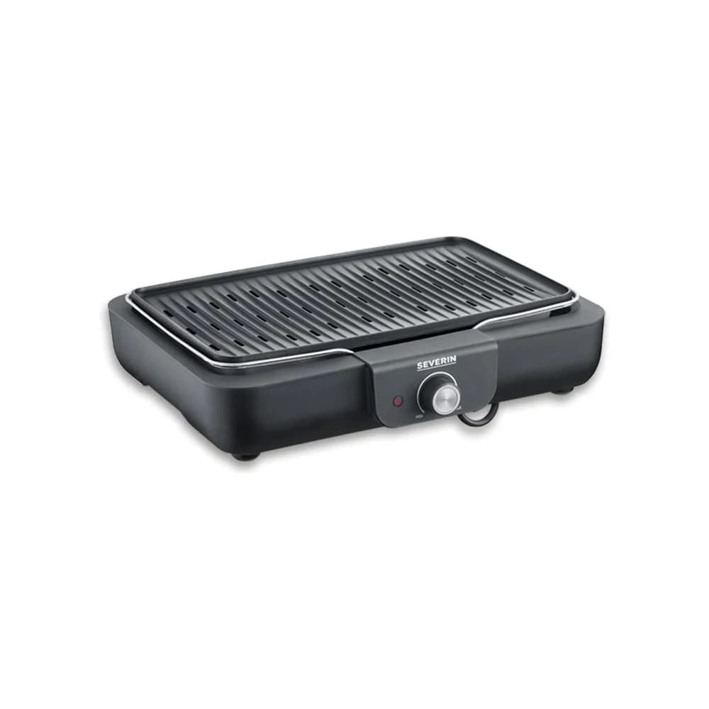 SEVERIN Tischgrill mit Grillplatte PG 8556 - Schwarz/Silber
