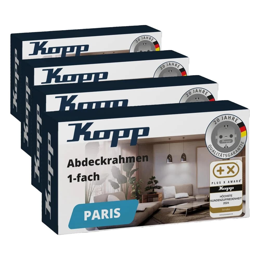 Kopp 308450066 Abdeckrahmen 1-fach Paris mattschwarz - Schwarz
