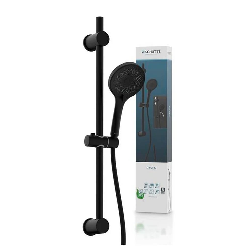 Schütte RAVEN Stangenbrause-Set ohne Armatur, Badarmaturen, 64926, schwarz matt