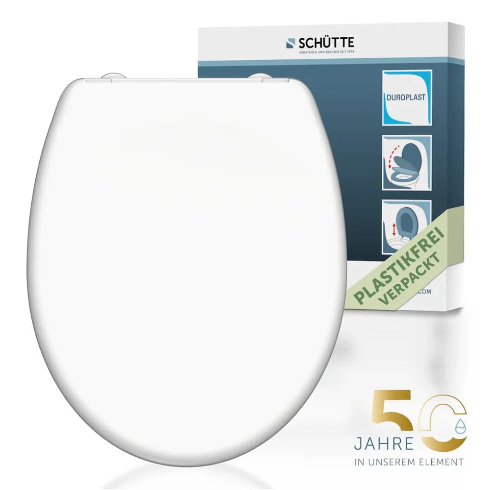 Schütte Duroplast WC Sitz WHITE mit Absenkautomatik und Schnellverschluss