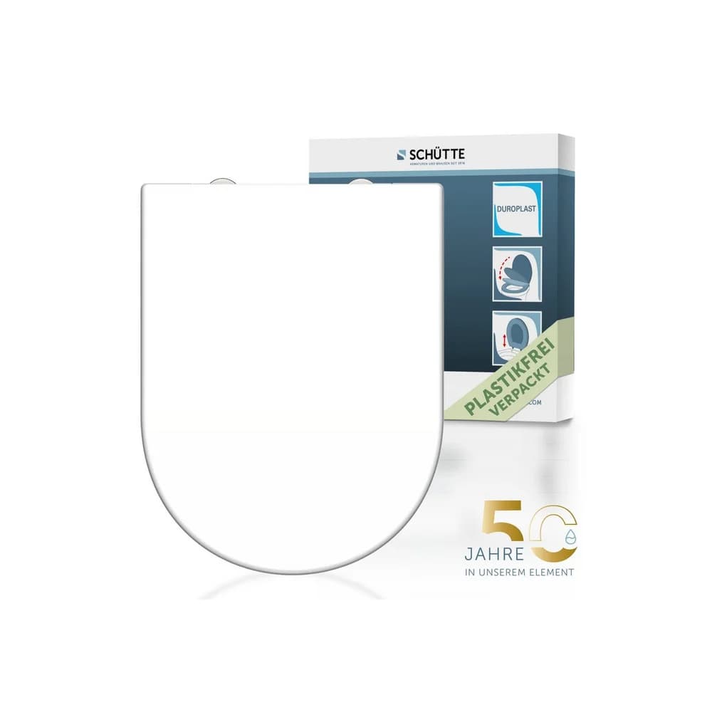 Schütte WC-Sitz WHITE, Duroplast, Absenkautomatik, Schnellverschluss, belastbar bis 150 kg weiß