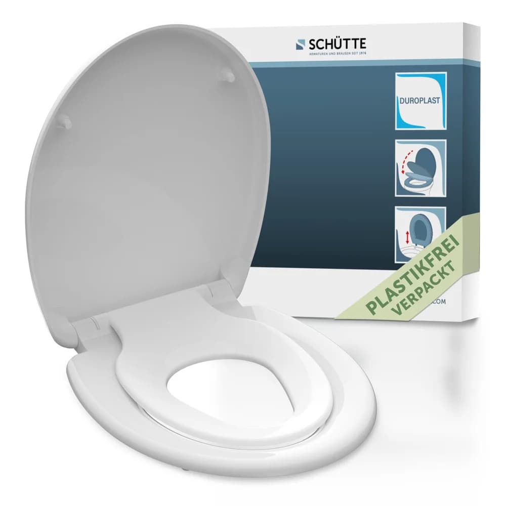 SCHÜTTE WC Sitz Duroplast FAMILY WHITE mit Absenkautomatik und Schnellverschluss