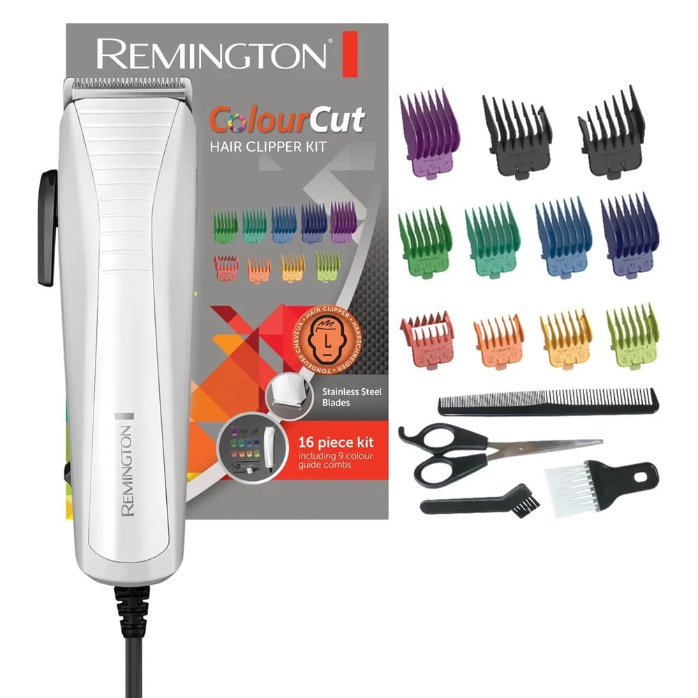 Remington Haarschneider HC5035 ColourCut Haarschneidemaschine 9 Aufsteckkämme weiß