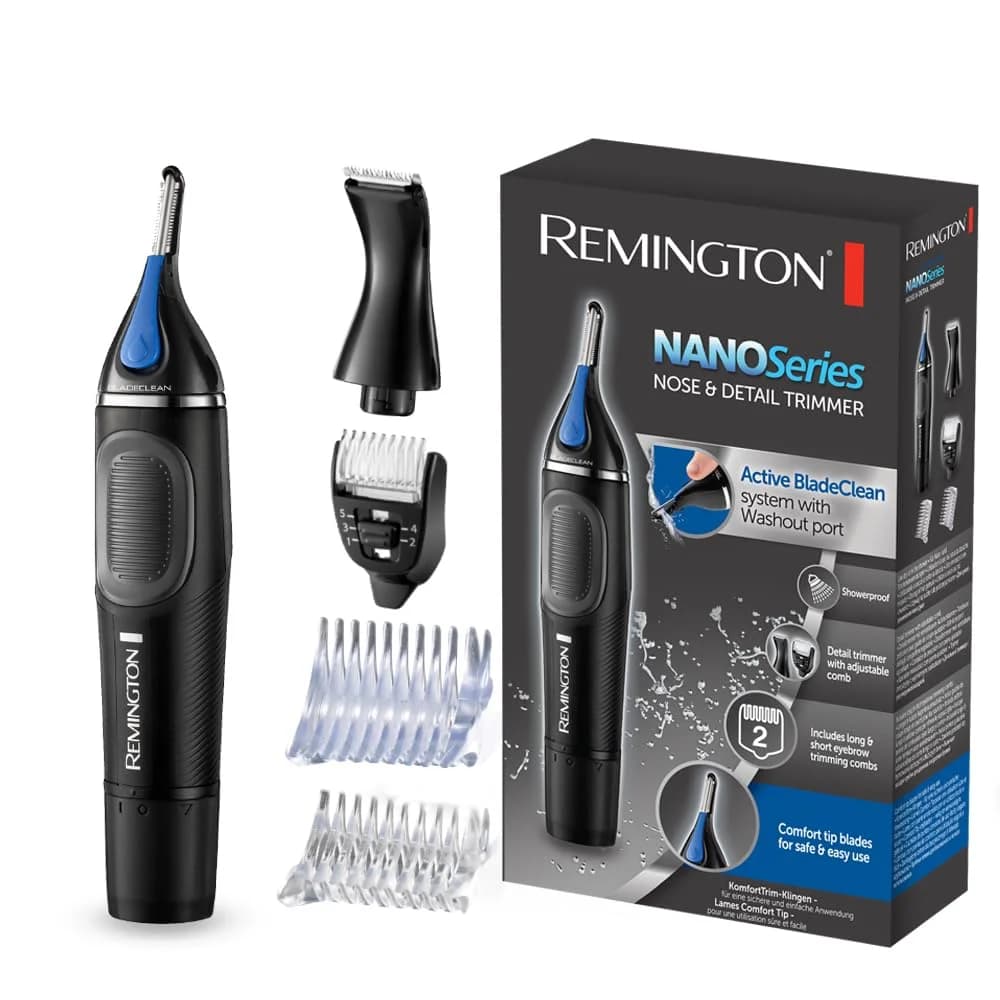 Remington Nasen- und Ohrhaartrimmer NE3870 Lithium Nano-Series Hygiene Clipper schwarz