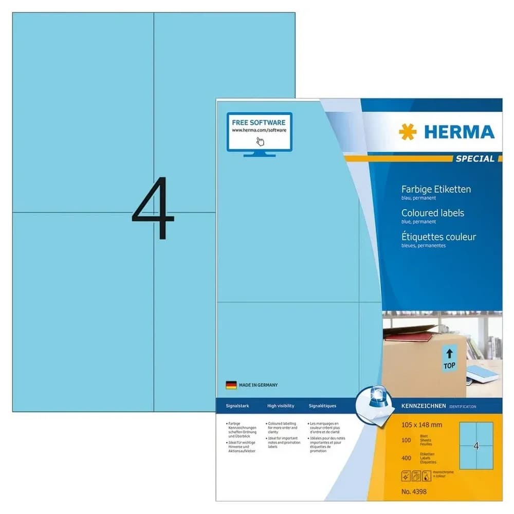 Herma 400er-Pack Farbige Etiketten »4398« blau
