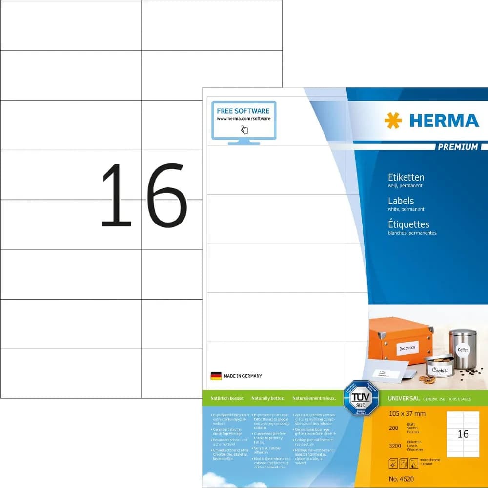 Herma, Etiketten, Universal Etiketten A4