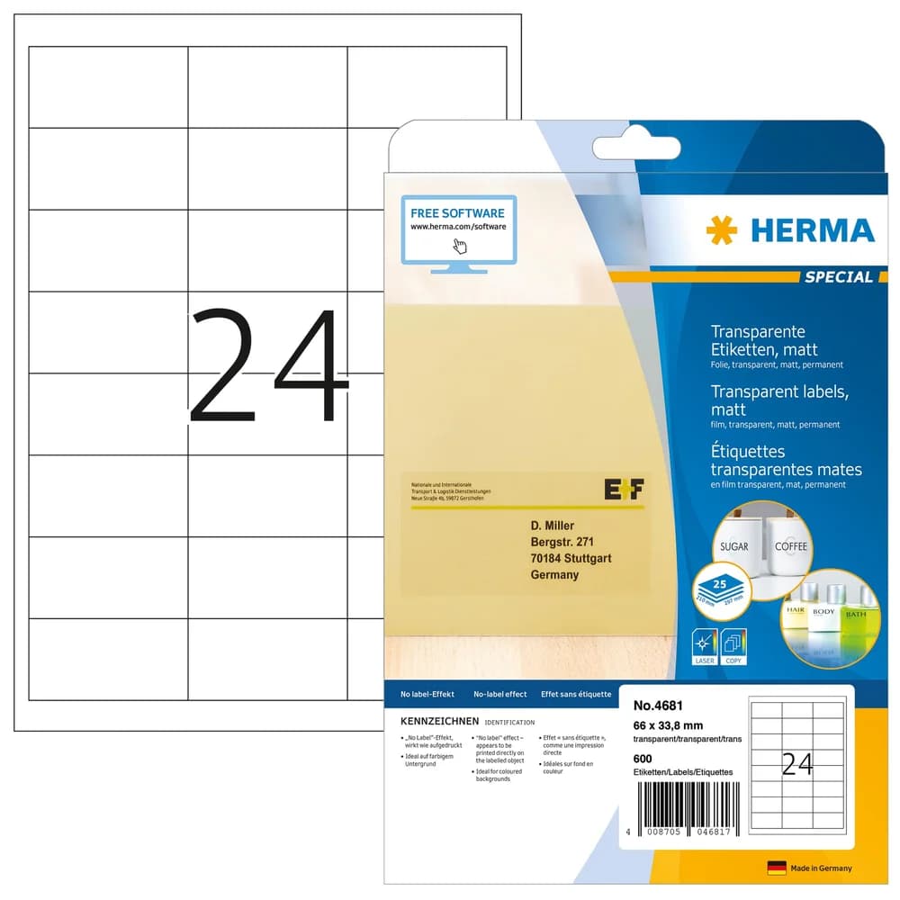 HERMA Folienetiketten 66,0 x 33,8 mm